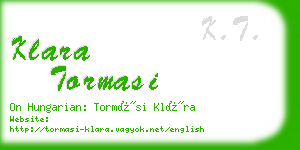 klara tormasi business card